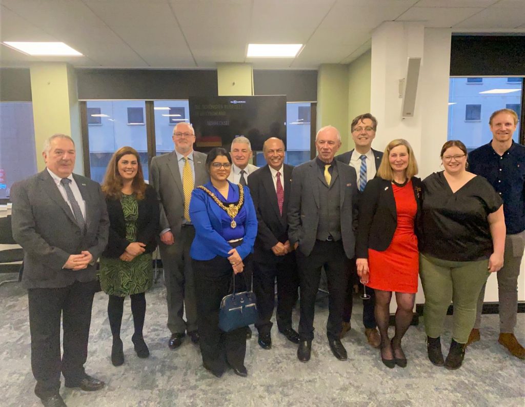 Attendees at the reception to welcome, Marlies Hoecherl as the new Honorary Consul for Wales, 18th March, 2024.